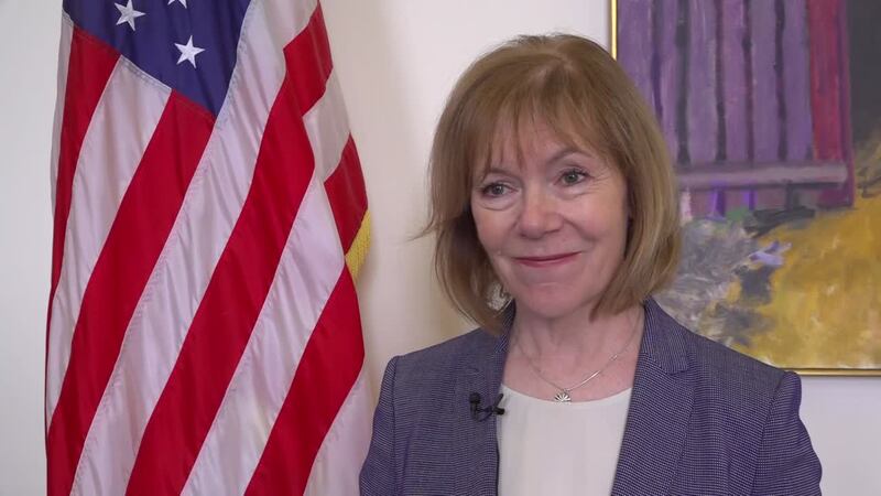 Sen. Tina Smith (D-MN) talks about her bill introduced with Sen. Amy Klobuchar (D-MN) to help...