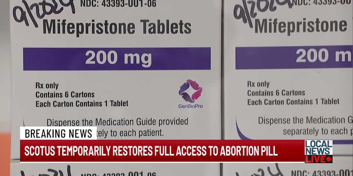 Breaking News: SCOTUS temporarily restores full access to abortion pill